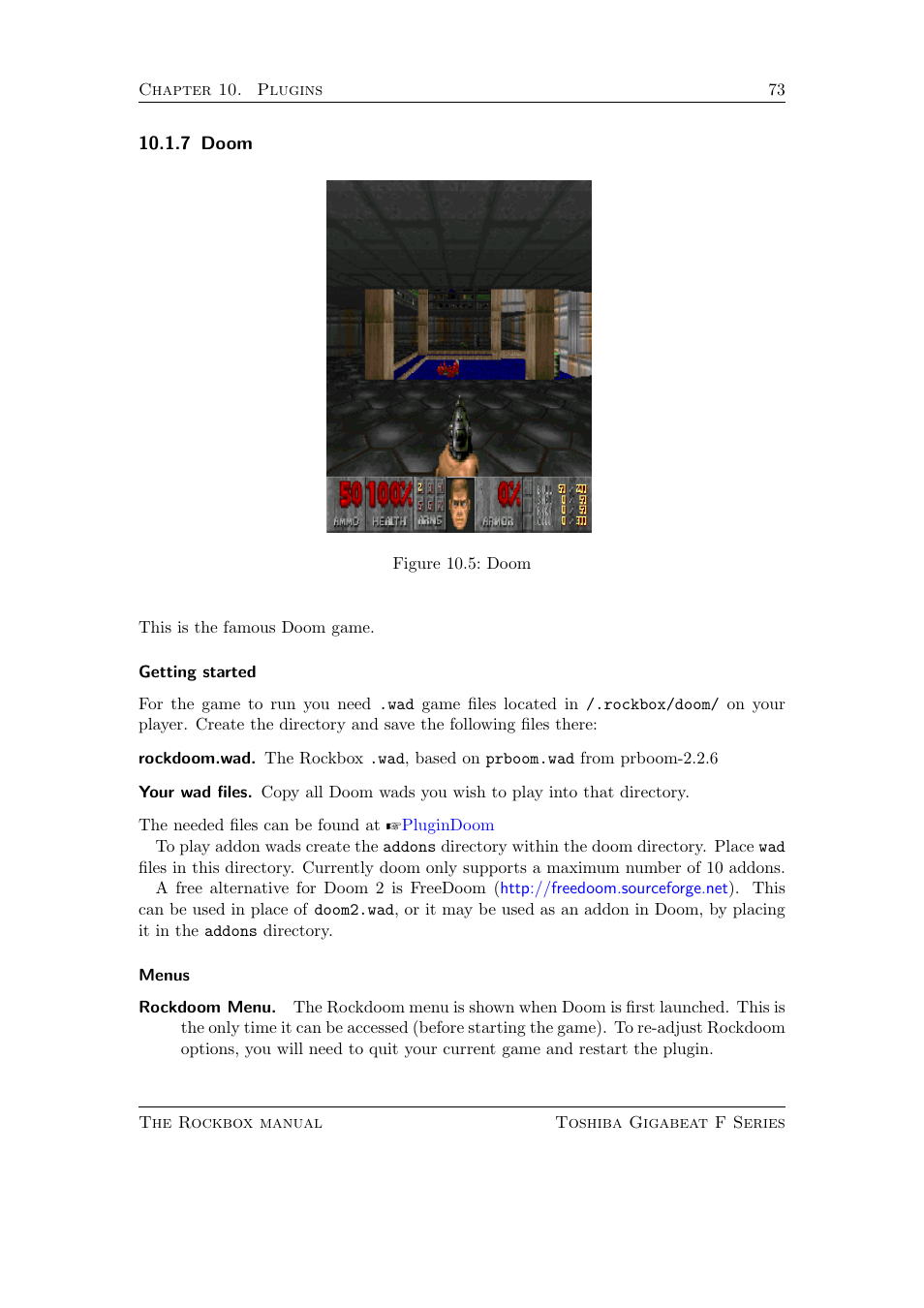Doom, 7 doom | Toshiba Rockbox F Series User Manual | Page 73 / 177