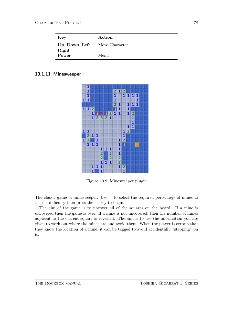 Minesweeper, 11 minesweeper | Toshiba Rockbox F Series User Manual | Page 78 / 177