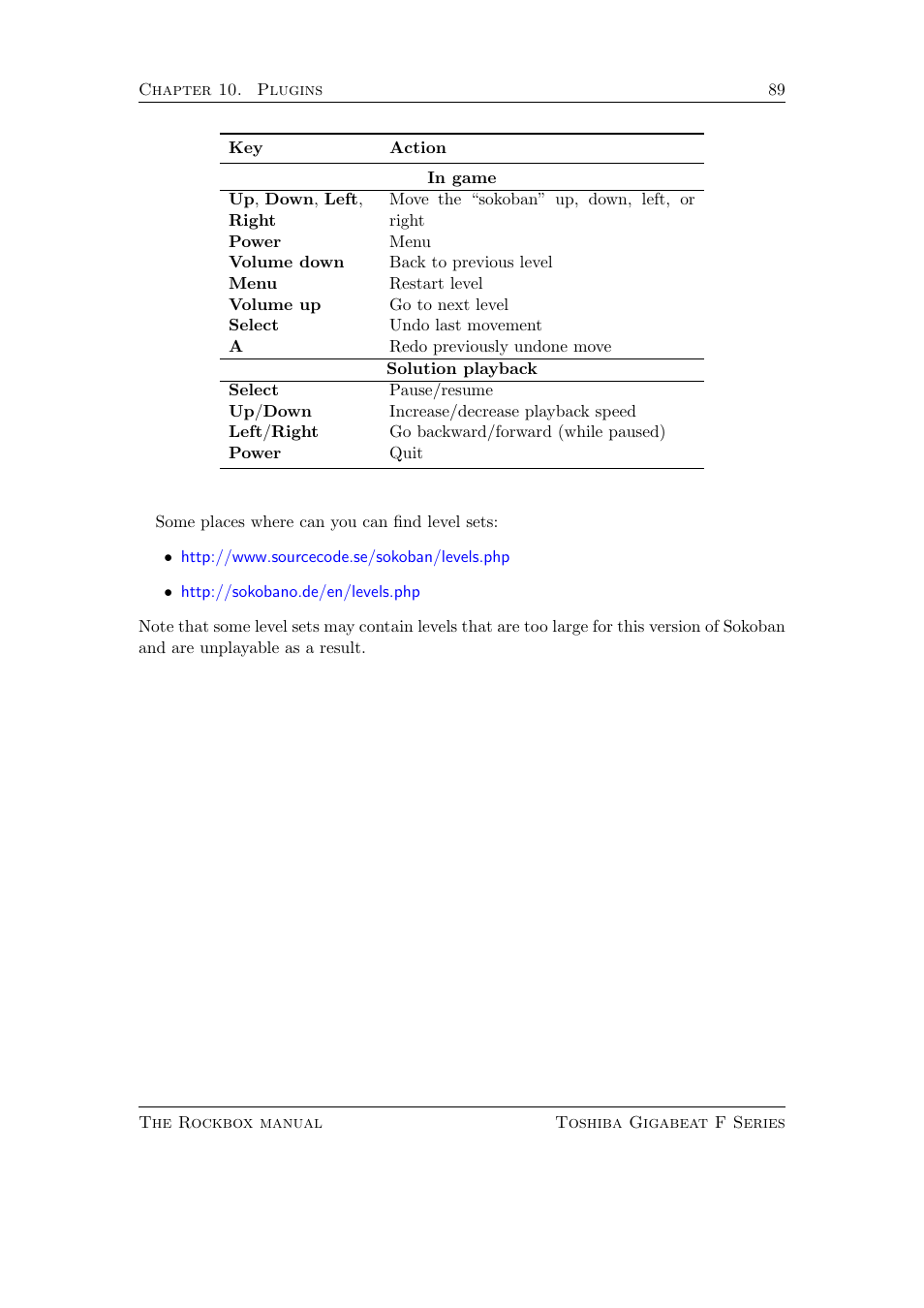 Toshiba Rockbox F Series User Manual | Page 89 / 177