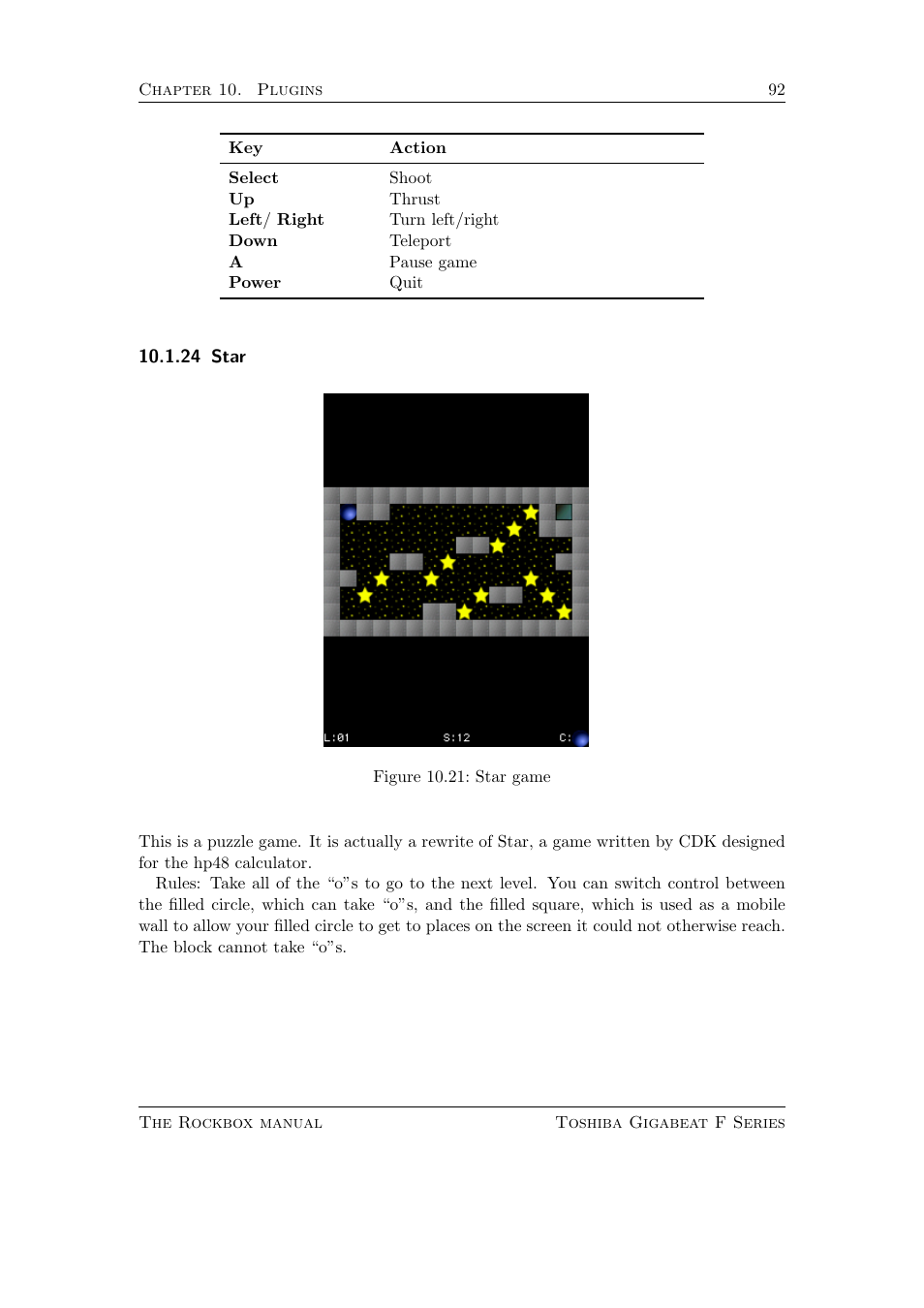 Star, 24 star | Toshiba Rockbox F Series User Manual | Page 92 / 177
