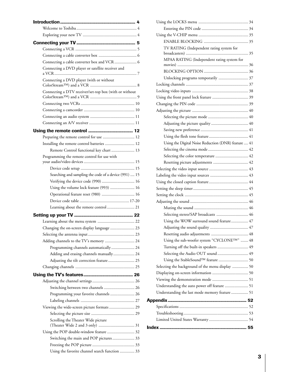 Toshiba 34HF81 User Manual | Page 3 / 56