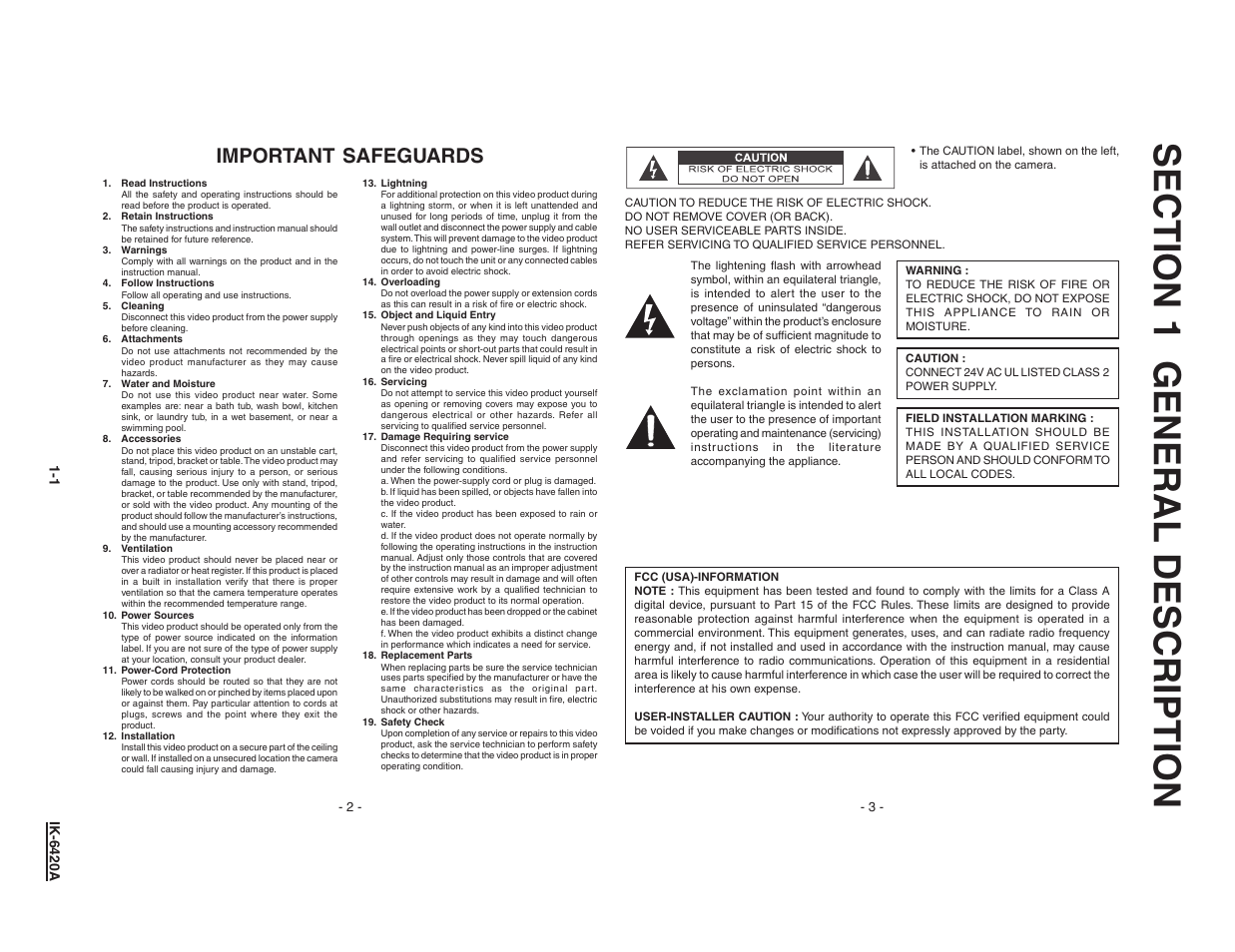 Toshiba IK-6420A1-1 User Manual | 7 pages