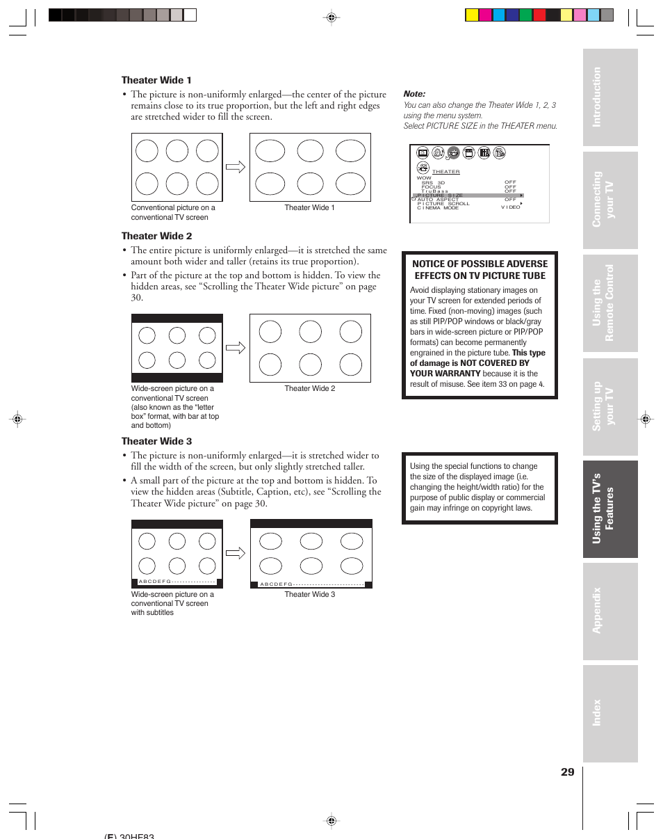 E ) 30hf83 | Toshiba 30HF83 User Manual | Page 29 / 60