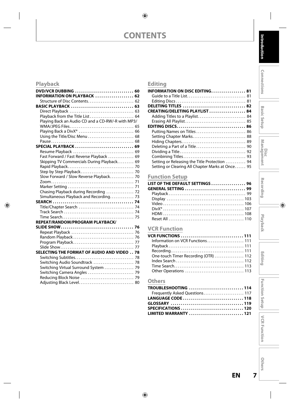 Toshiba DVR670KU User Manual | Page 7 / 124