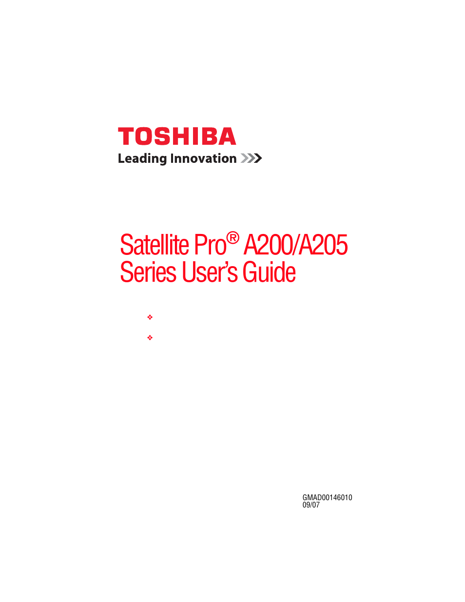 Toshiba A205 User Manual | 237 pages