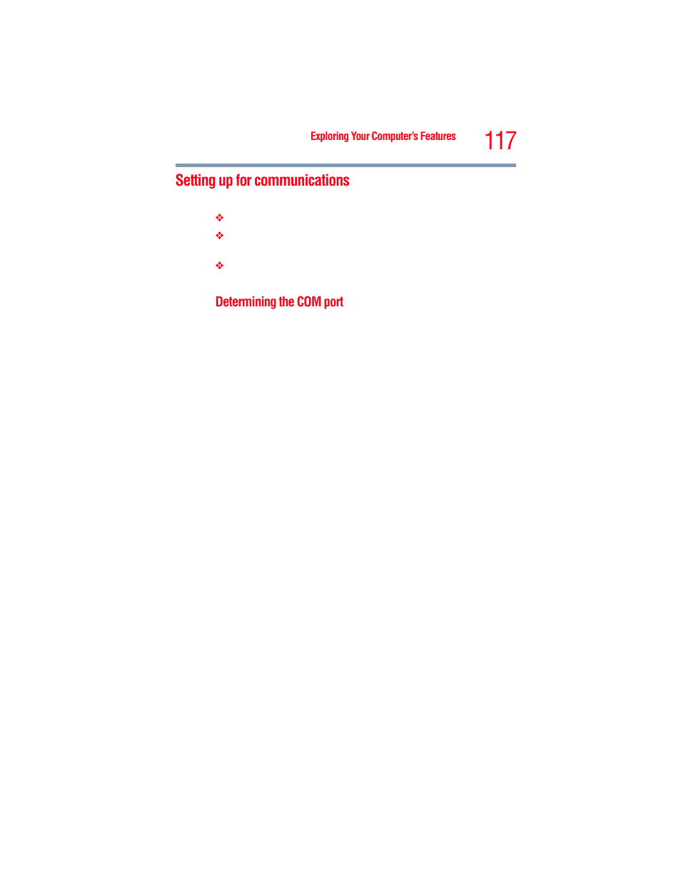 Setting up for communications | Toshiba A205 User Manual | Page 117 / 237