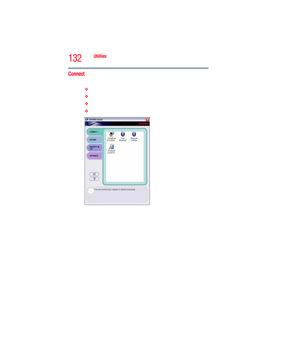 Connect | Toshiba A205 User Manual | Page 132 / 237