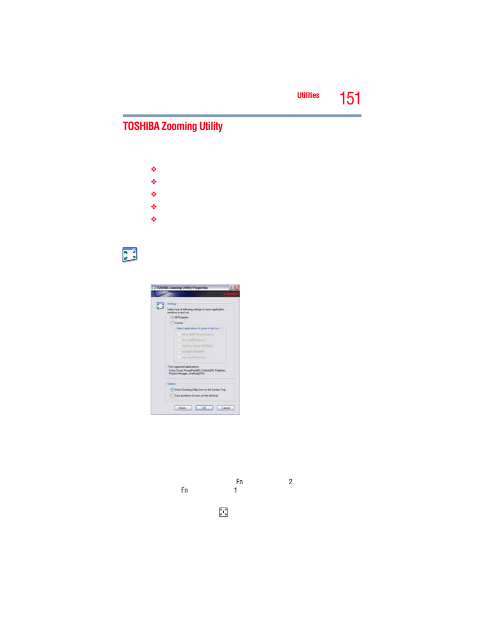 Toshiba zooming utility | Toshiba A205 User Manual | Page 151 / 237