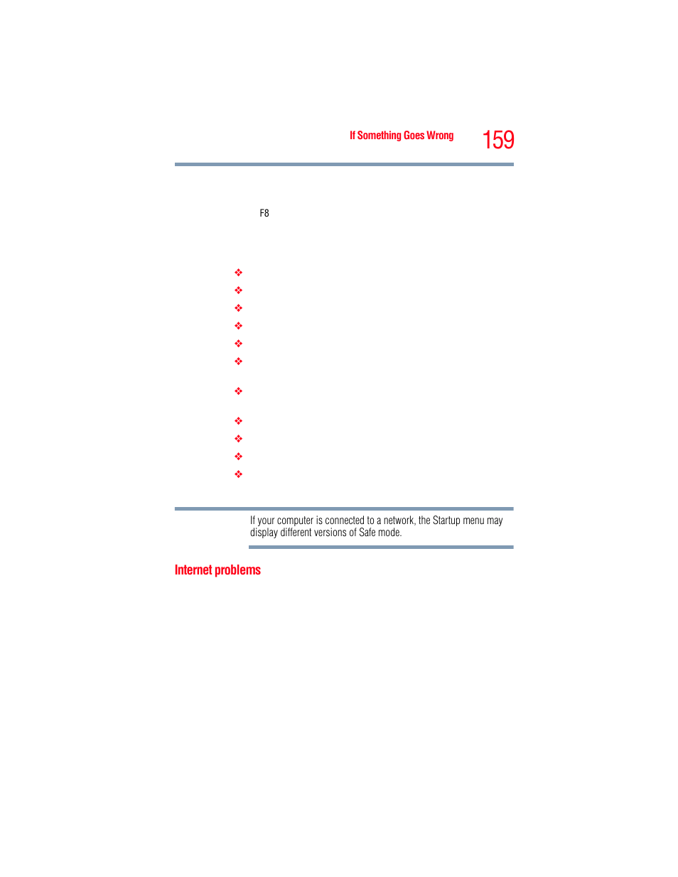 Internet problems | Toshiba A205 User Manual | Page 159 / 237