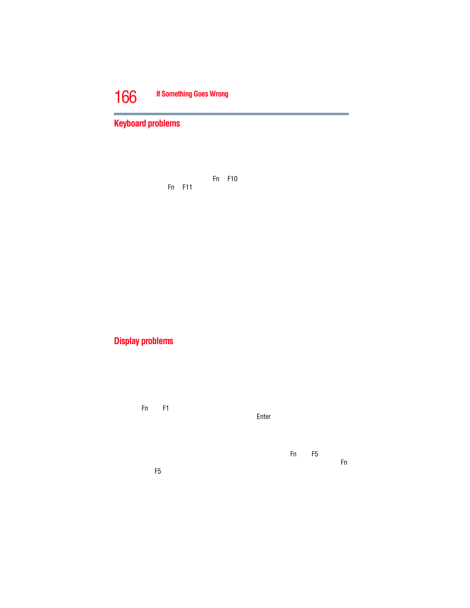 Keyboard problems, Display problems, Keyboard problems display problems | Toshiba A205 User Manual | Page 166 / 237