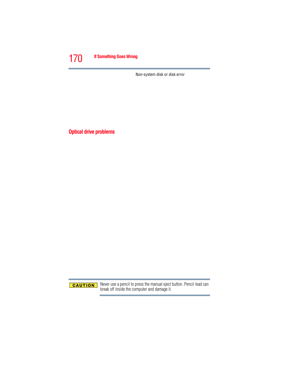 Optical drive problems | Toshiba A205 User Manual | Page 170 / 237