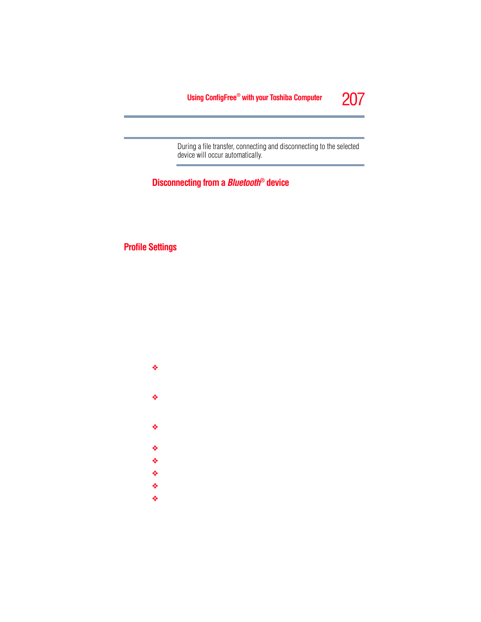 Profile settings, Profile | Toshiba A205 User Manual | Page 207 / 237