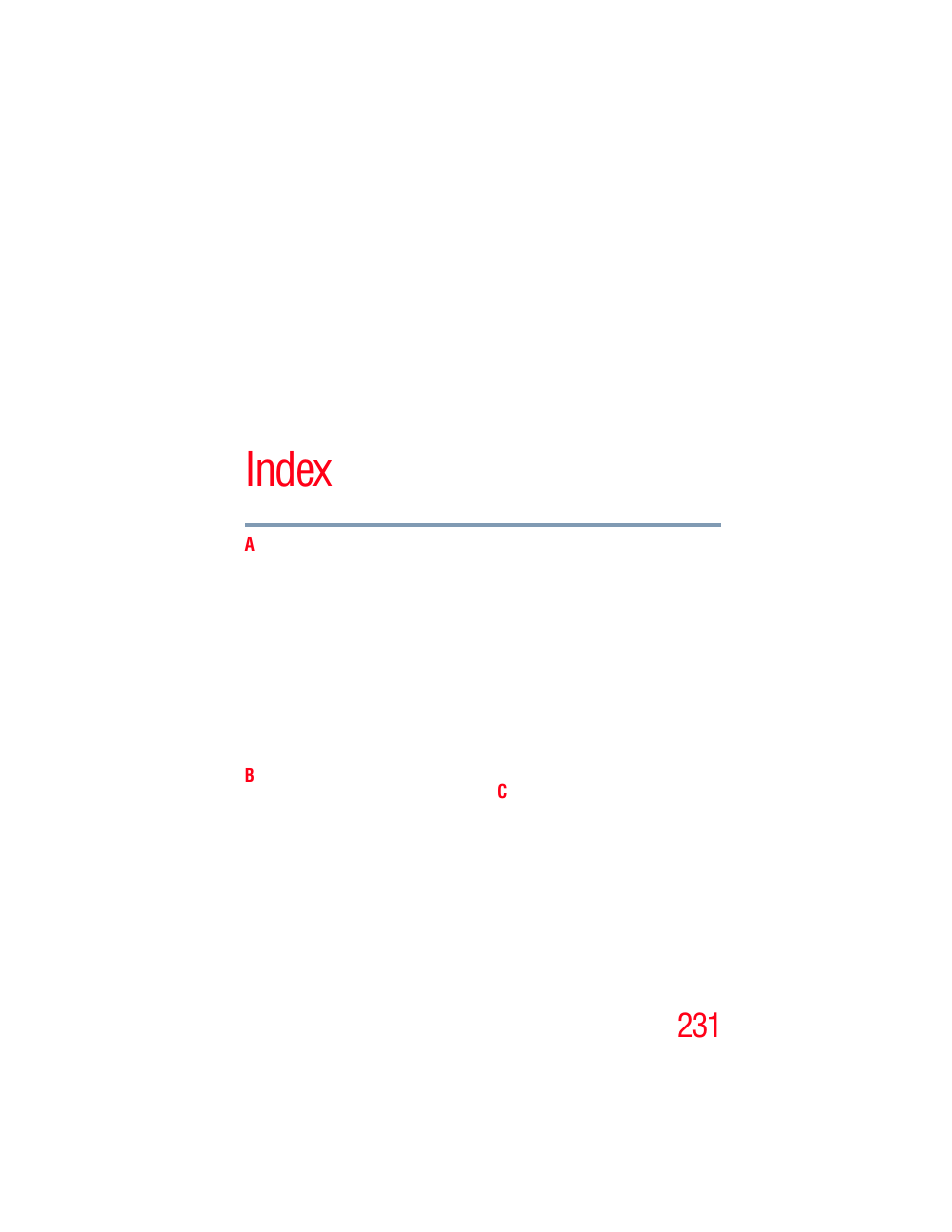 Index | Toshiba A205 User Manual | Page 231 / 237