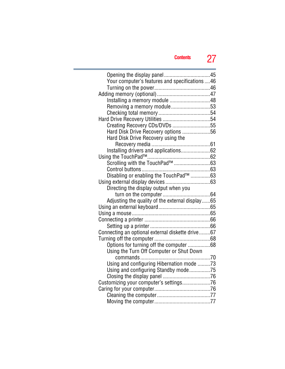 Toshiba A205 User Manual | Page 27 / 237