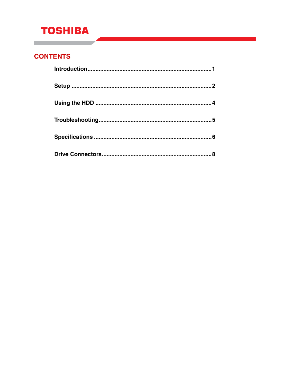 Toshiba (HDD2188) User Manual | Page 2 / 11