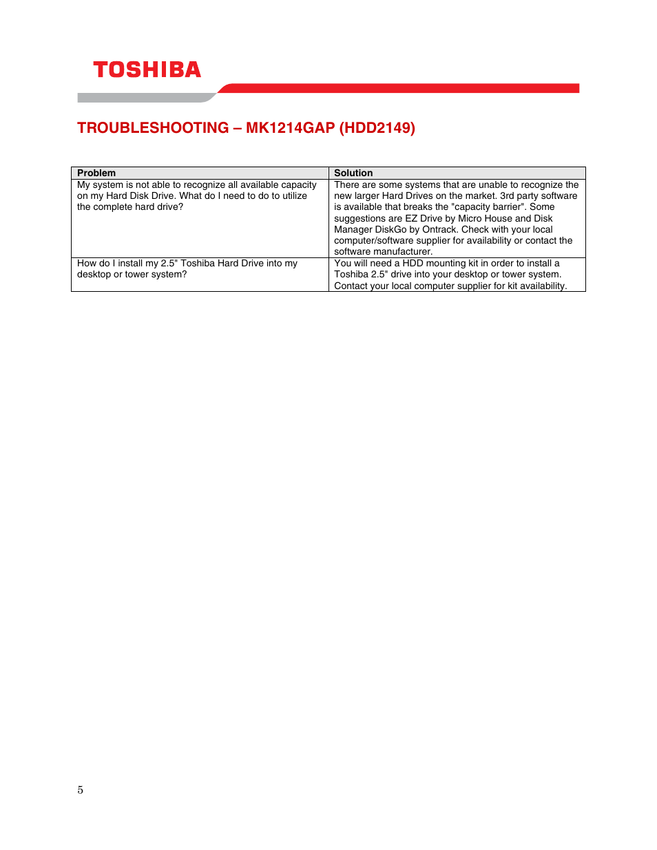 Troubleshooting – mk1214gap (hdd2149) | Toshiba MK1214GAP User Manual | Page 7 / 11