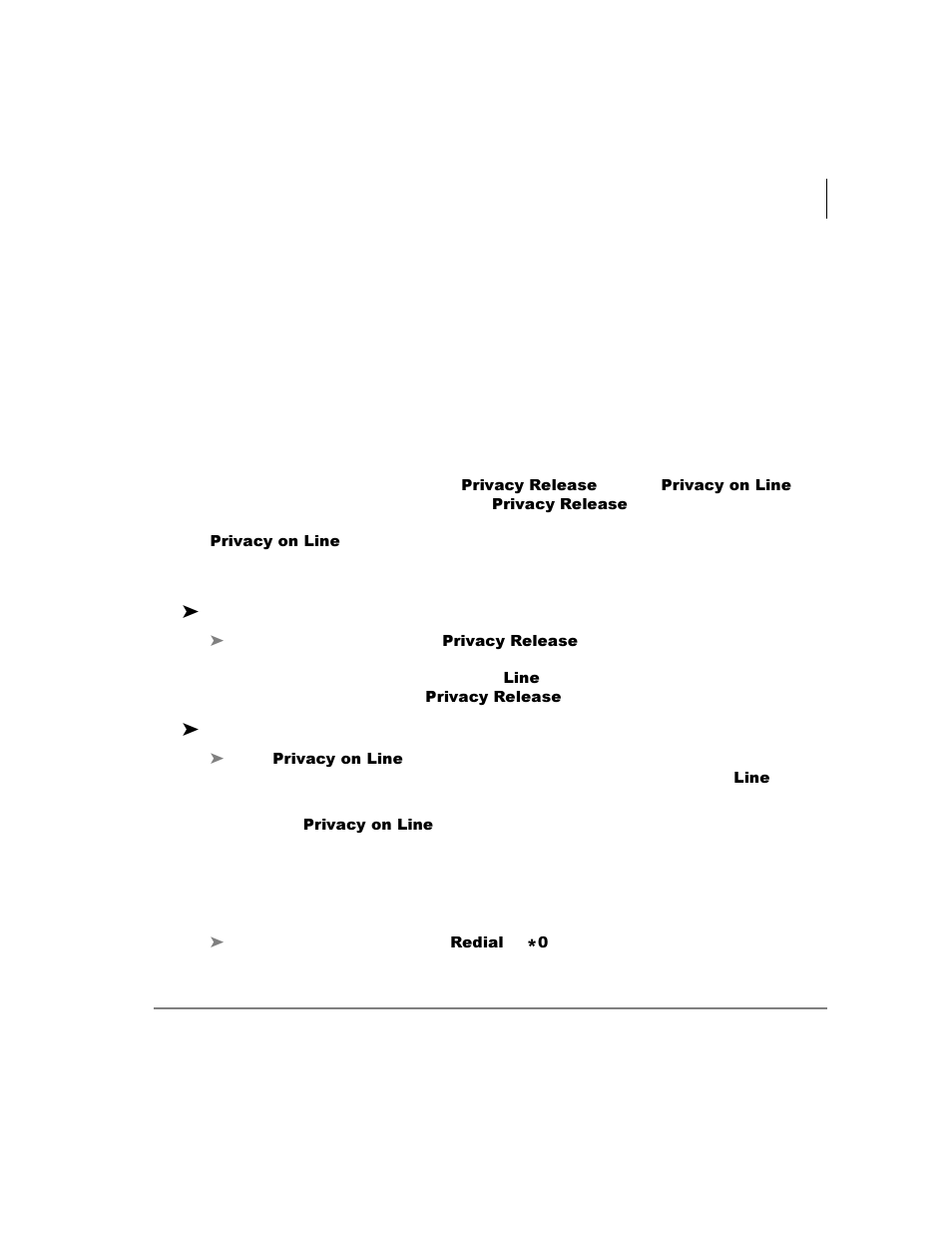 Privacy, Redial, Privacy redial | Toshiba STRATA CTX DKT2004-CT User Manual | Page 61 / 77