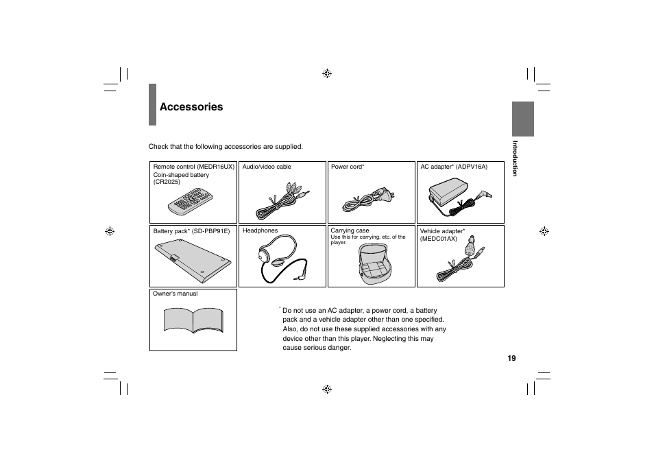 Accessories | Toshiba SD-P91SKY User Manual | Page 19 / 80