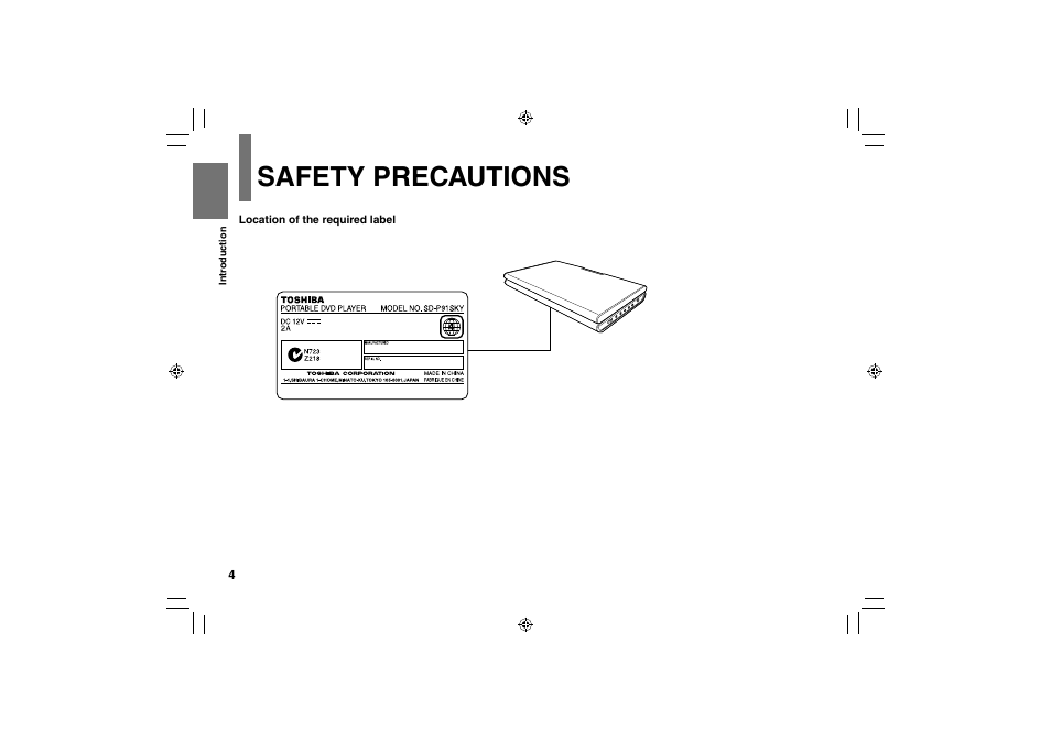 Safety precautions | Toshiba SD-P91SKY User Manual | Page 4 / 80