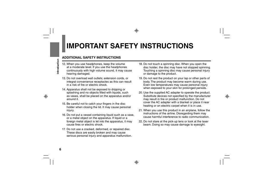 Important safety instructions | Toshiba SD-P91SKY User Manual | Page 6 / 80