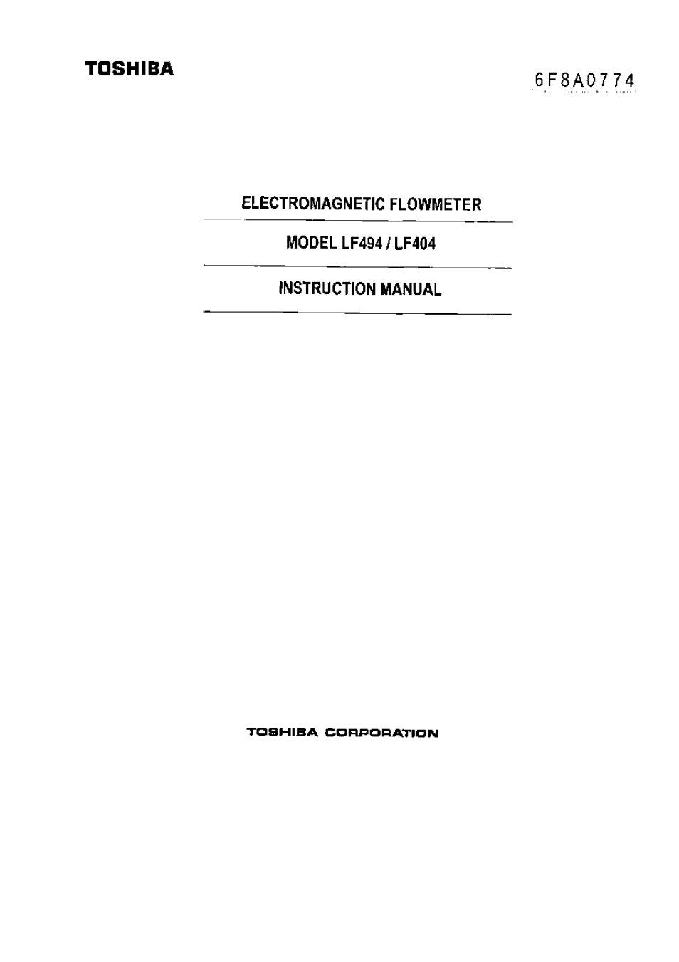 Toshiba LF494 User Manual | 156 pages