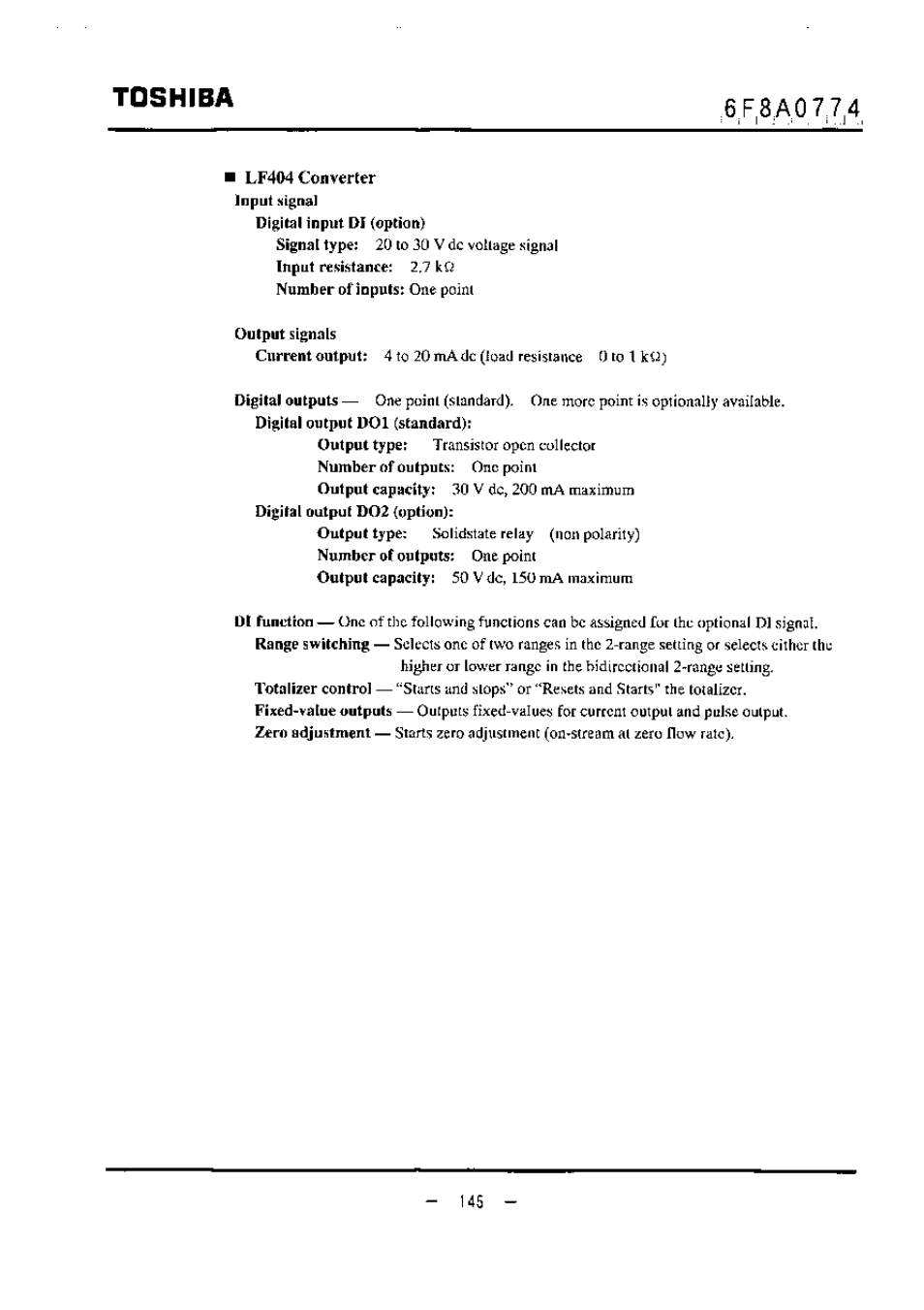 Lf4(m converter, Toshiba | Toshiba LF494 User Manual | Page 146 / 156