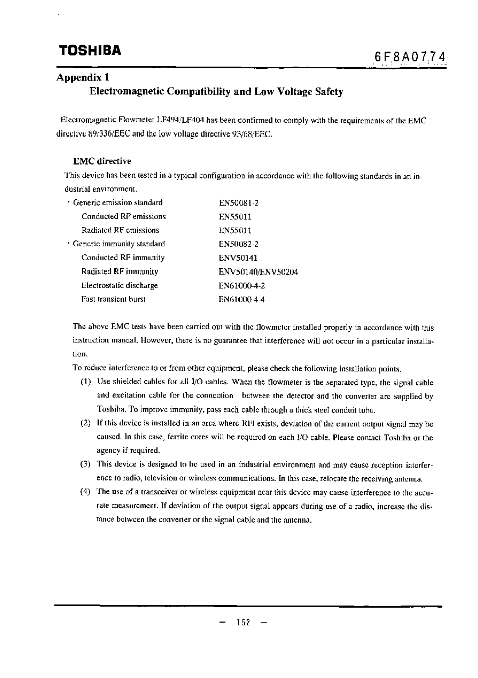 Appendix 1 | Toshiba LF494 User Manual | Page 153 / 156