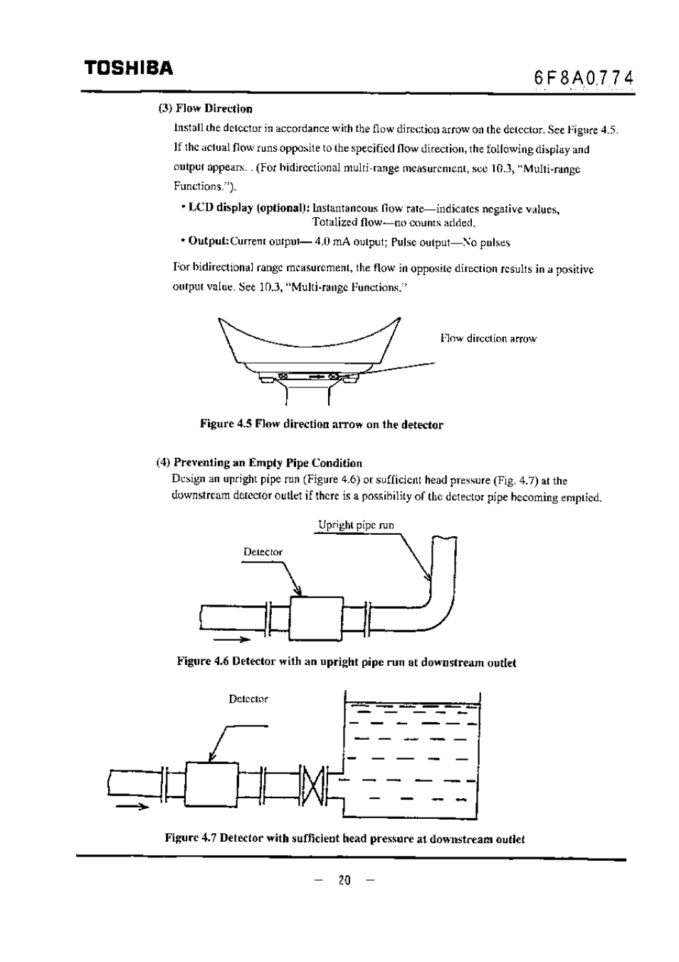 4) preventing sin empty pipe condition, Toshiba | Toshiba LF494 User Manual | Page 21 / 156