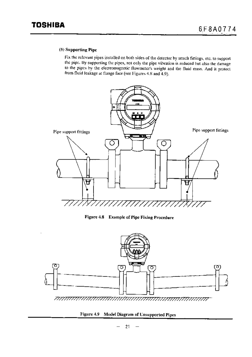 5) supporting pipe, Toshiba | Toshiba LF494 User Manual | Page 22 / 156