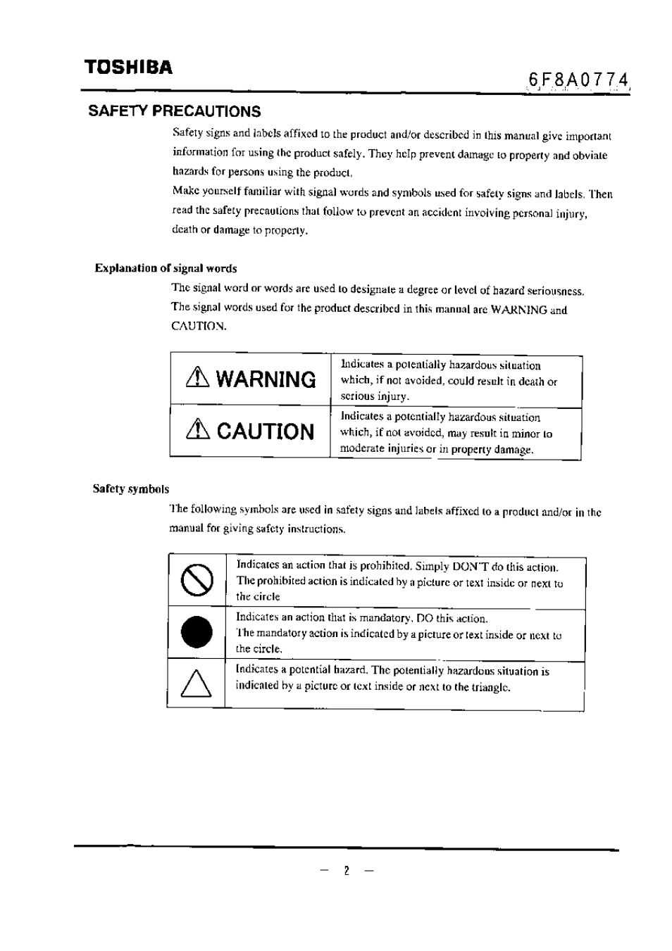 Safety precautions, Warning, Caution | Toshiba | Toshiba LF494 User Manual | Page 3 / 156