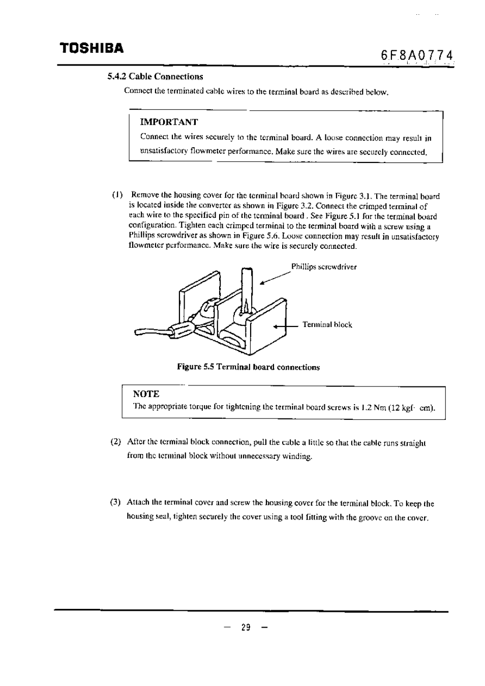 5a2 cable connections, Note, Toshiba | Toshiba LF494 User Manual | Page 30 / 156