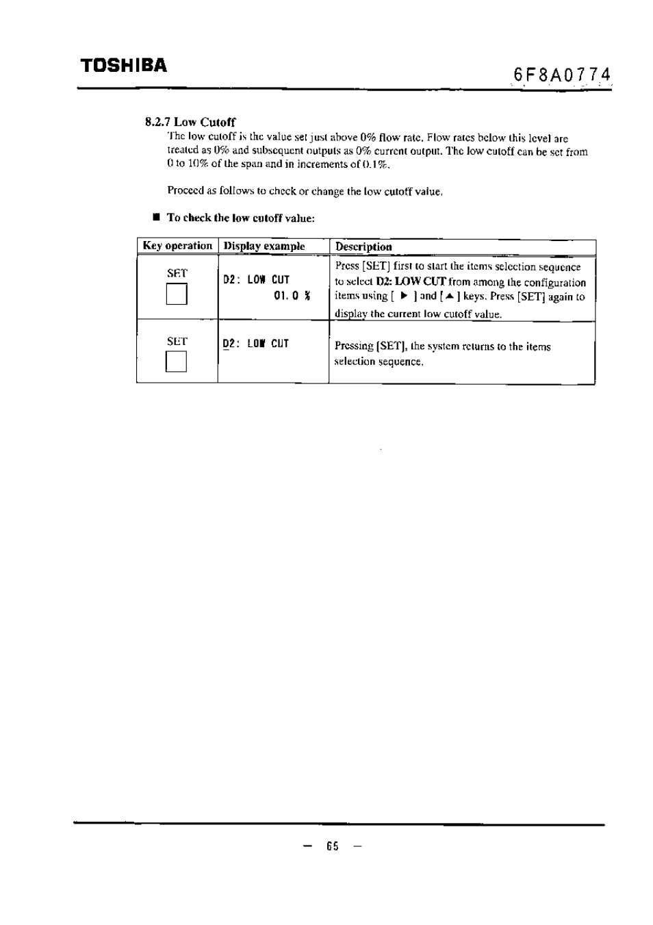 Low cu(off, Toshiba | Toshiba LF494 User Manual | Page 66 / 156
