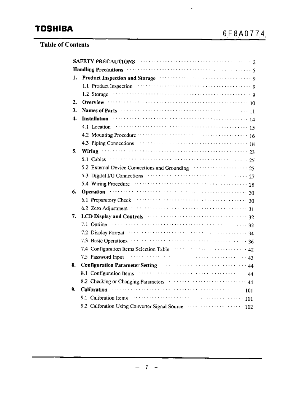 Tabje of contents, Toshiba | Toshiba LF494 User Manual | Page 8 / 156