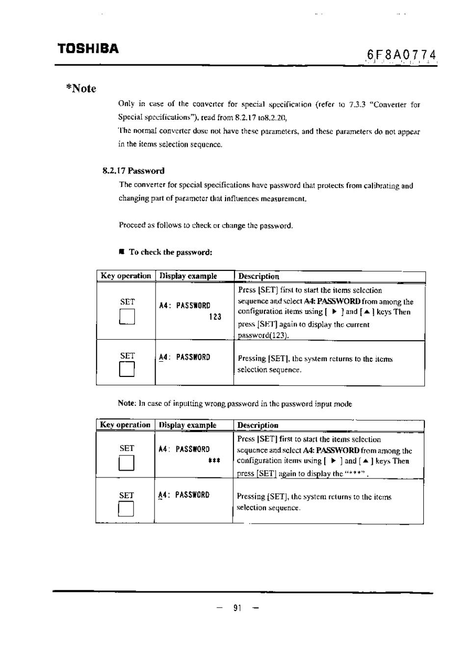 Note, 8,2.17 passivord, Toshiba | Toshiba LF494 User Manual | Page 92 / 156