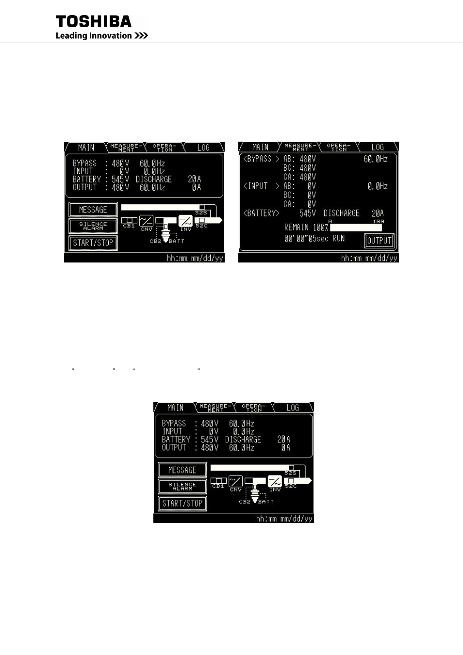 Input power failure, Fault indication | Toshiba G9000 User Manual | Page 42 / 100