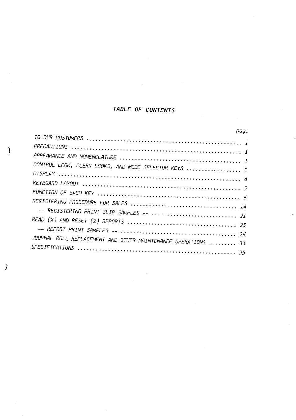 Toshiba FS-160 SERIES User Manual | Page 3 / 44