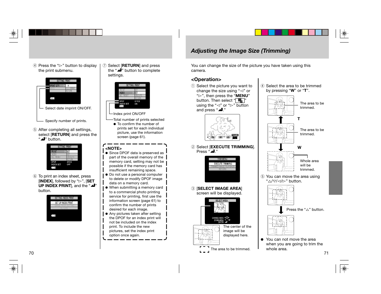 Adjusting the image size (trimming) | Toshiba pmn User Manual | Page 39 / 60