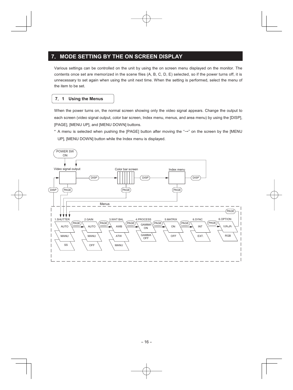 7mode setting by the on screen display, 71 using the menus | Toshiba IK - HD1C User Manual | Page 16 / 35