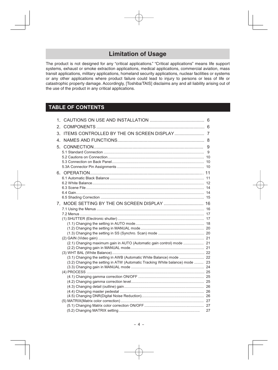 Toshiba IK - HD1C User Manual | Page 4 / 35