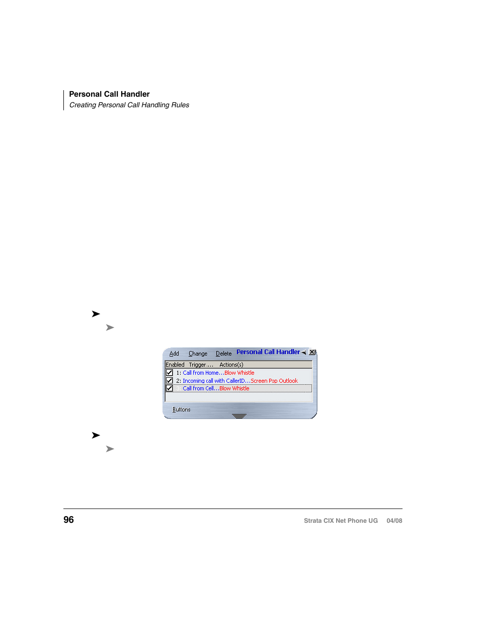 Creating personal call handling rules | Toshiba Strata CIX100-S User Manual | Page 110 / 142