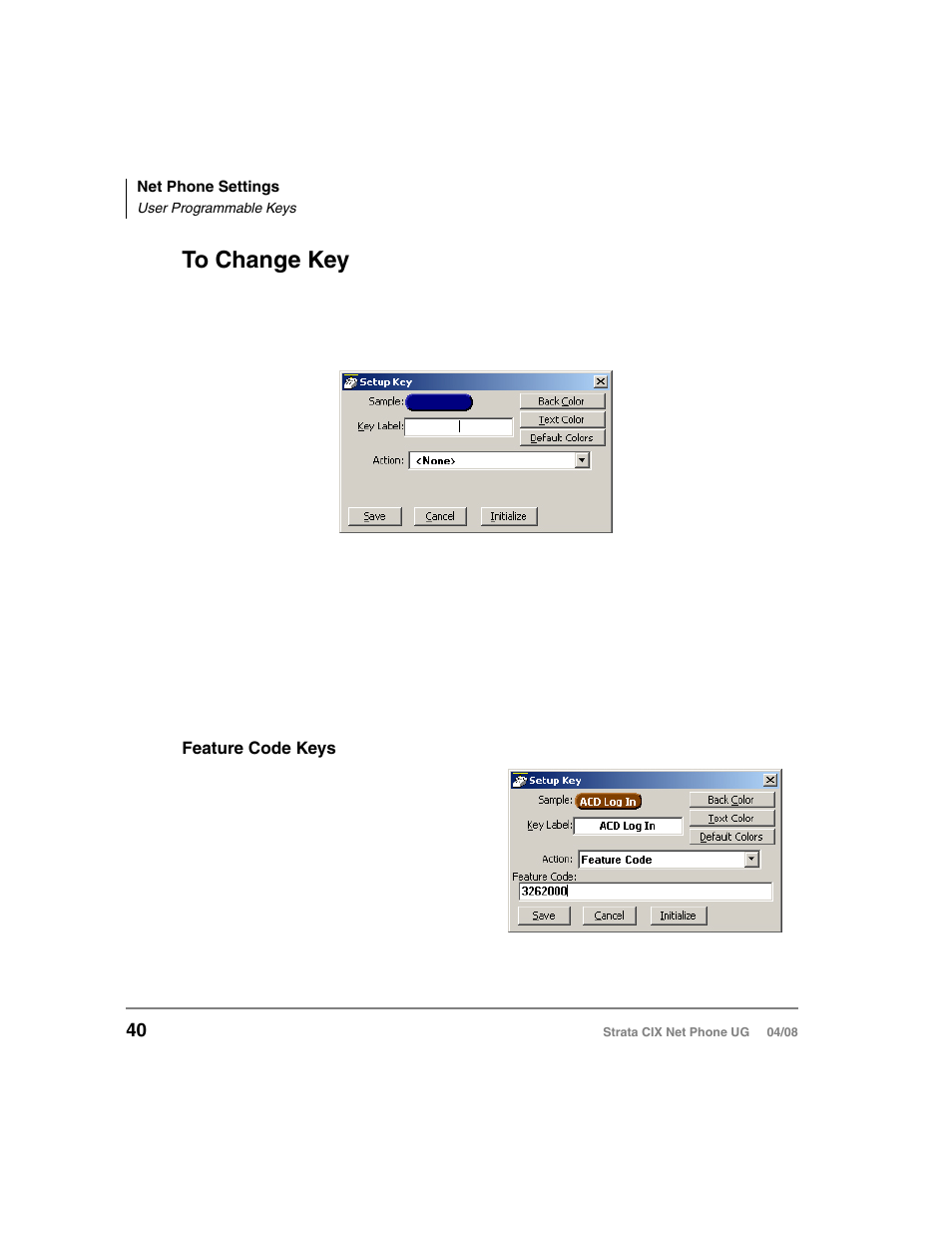 To change key | Toshiba Strata CIX100-S User Manual | Page 54 / 142