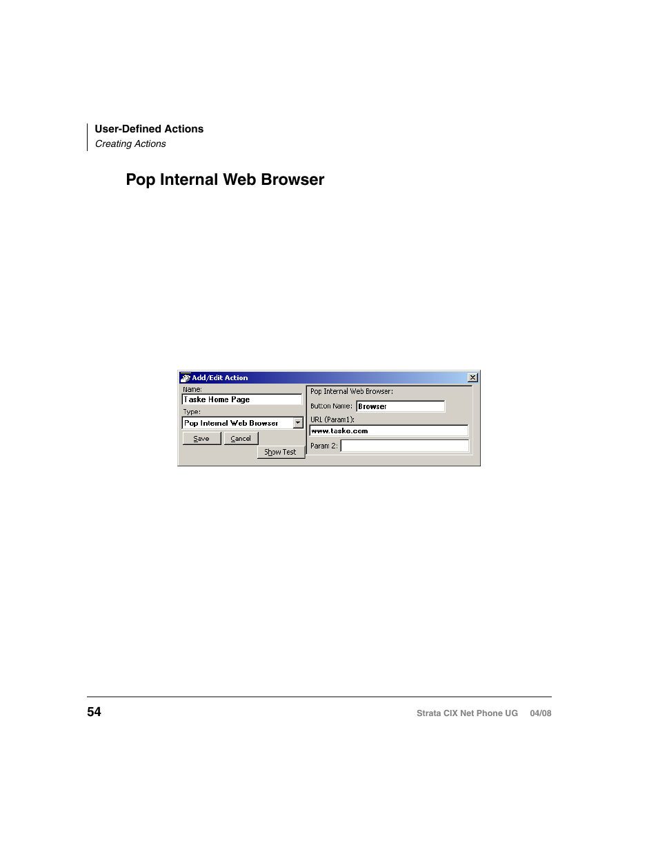 Pop internal web browser | Toshiba Strata CIX100-S User Manual | Page 68 / 142