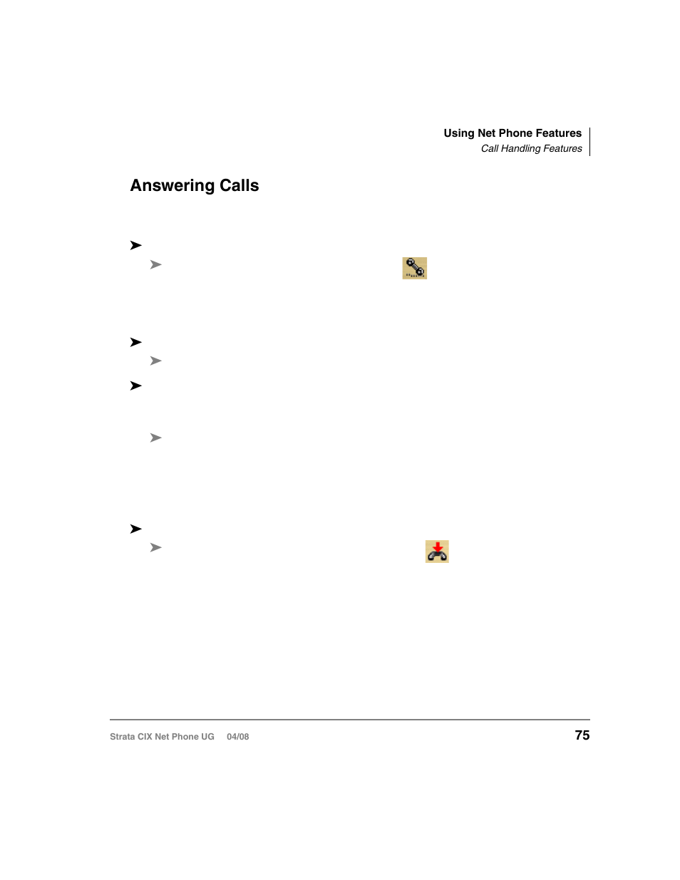 Answering calls | Toshiba Strata CIX100-S User Manual | Page 89 / 142