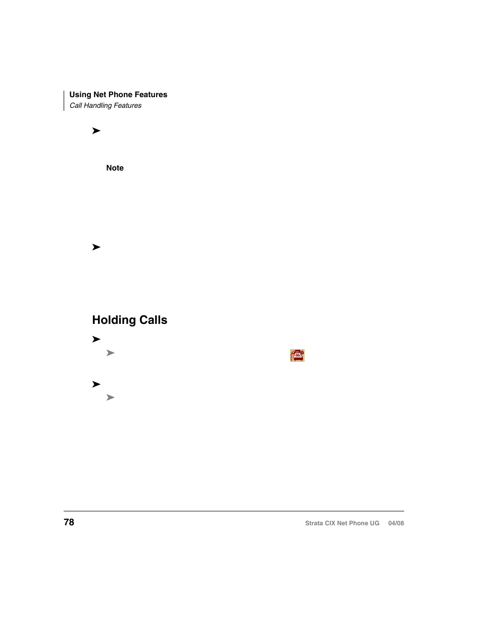 Holding calls | Toshiba Strata CIX100-S User Manual | Page 92 / 142