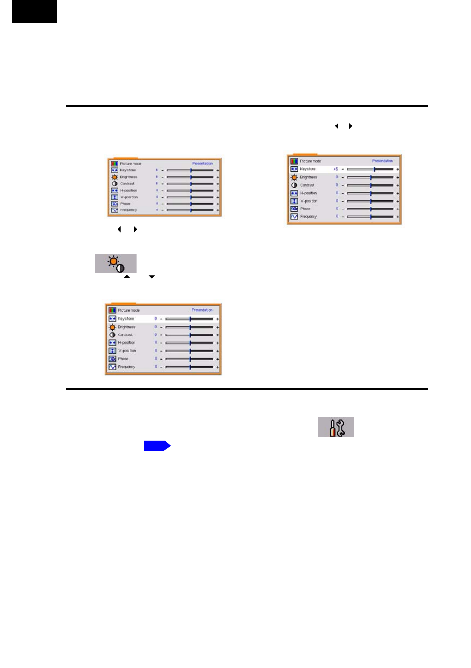 Using the menus | Toshiba TDP-P75 User Manual | Page 31 / 45