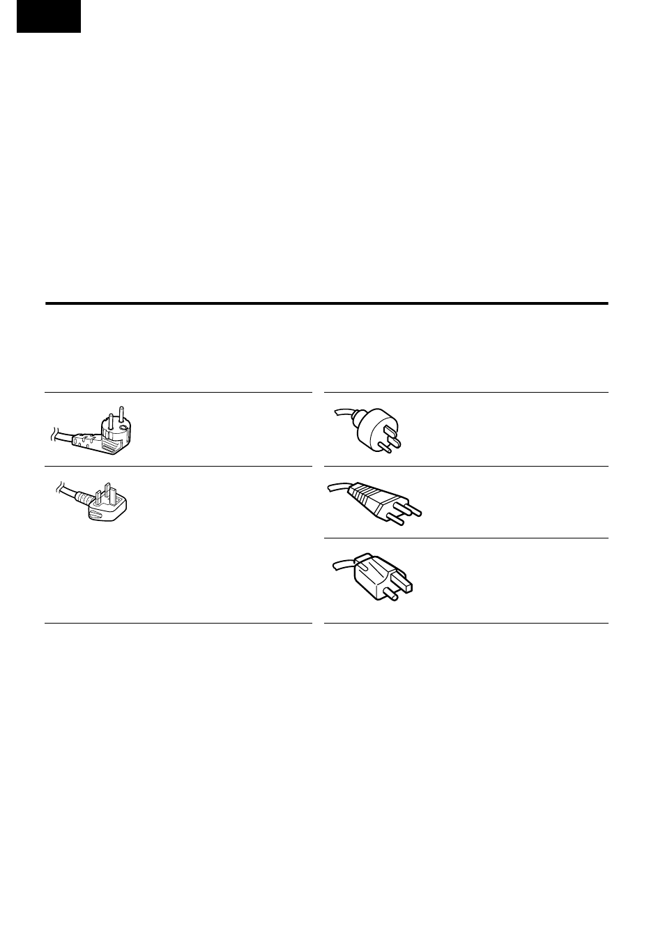 Power supply cord selection | Toshiba TDP-P75 User Manual | Page 8 / 45