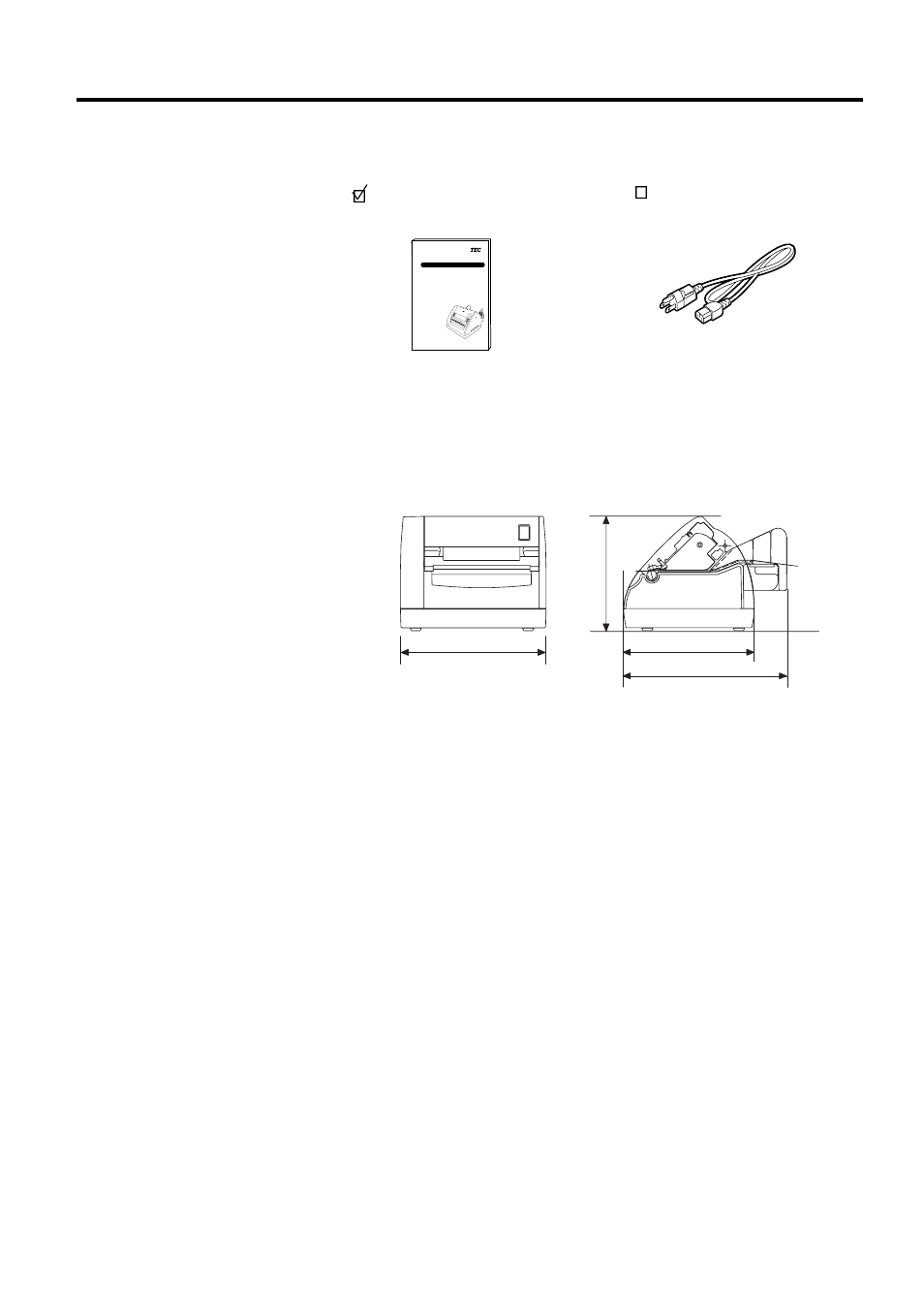 Accessories, Appearance, 4 accessories | 5 appearance, 1 dimensions | Toshiba TEC B-419-GS10-QQ User Manual | Page 8 / 54