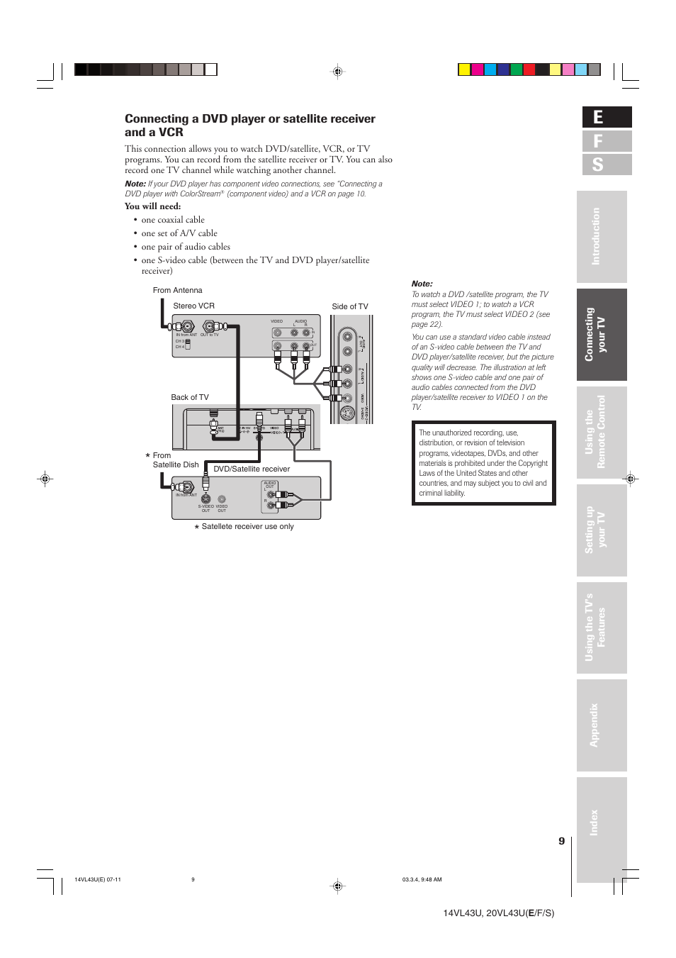 E f s | Toshiba 14VL43U User Manual | Page 9 / 32