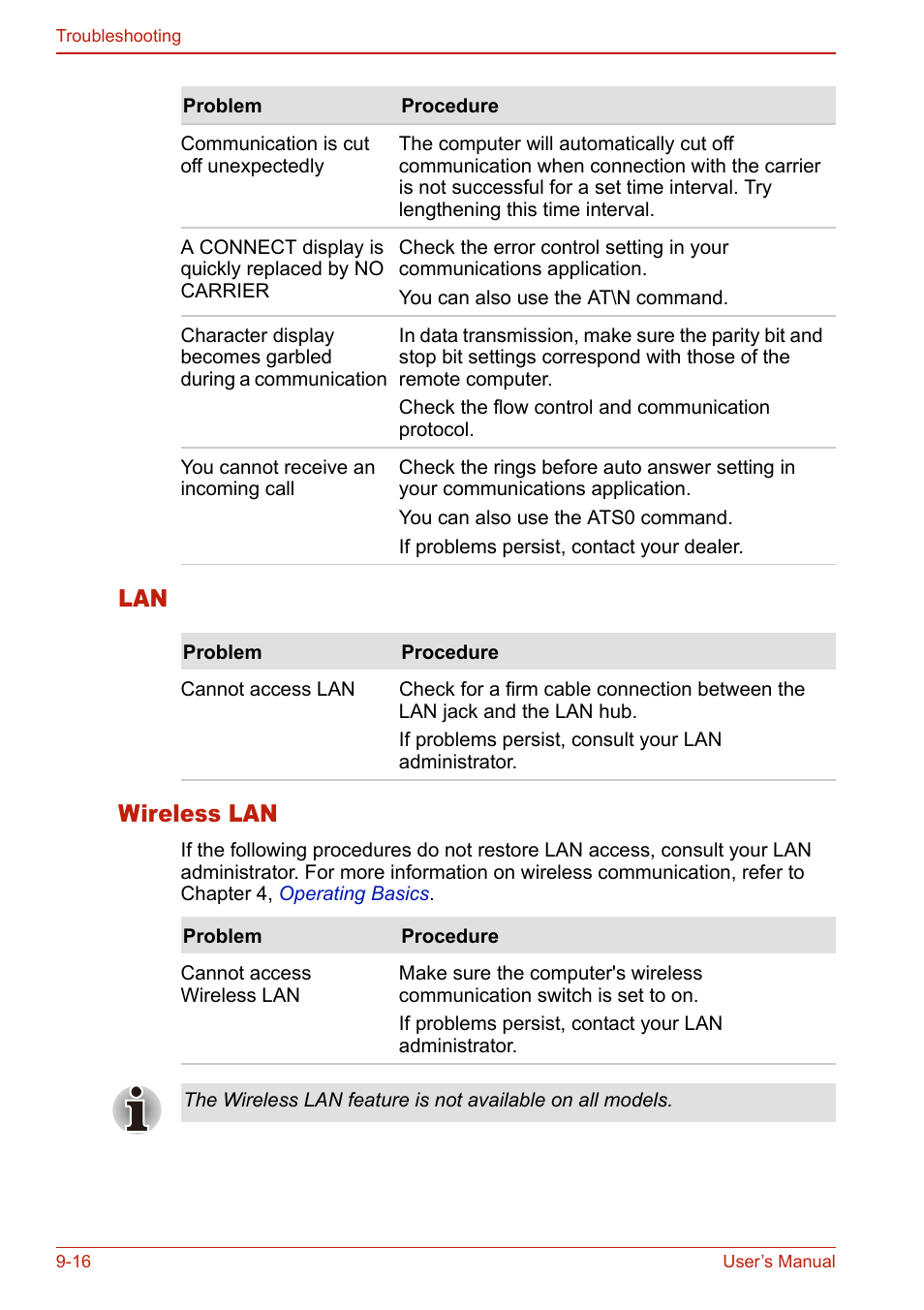 Wireless lan, Lan -17 wireless lan -17, Lan wireless lan | Toshiba U400 User Manual | Page 176 / 214