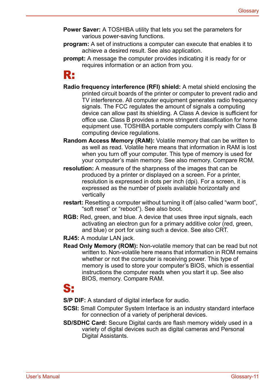 Toshiba U400 User Manual | Page 207 / 214